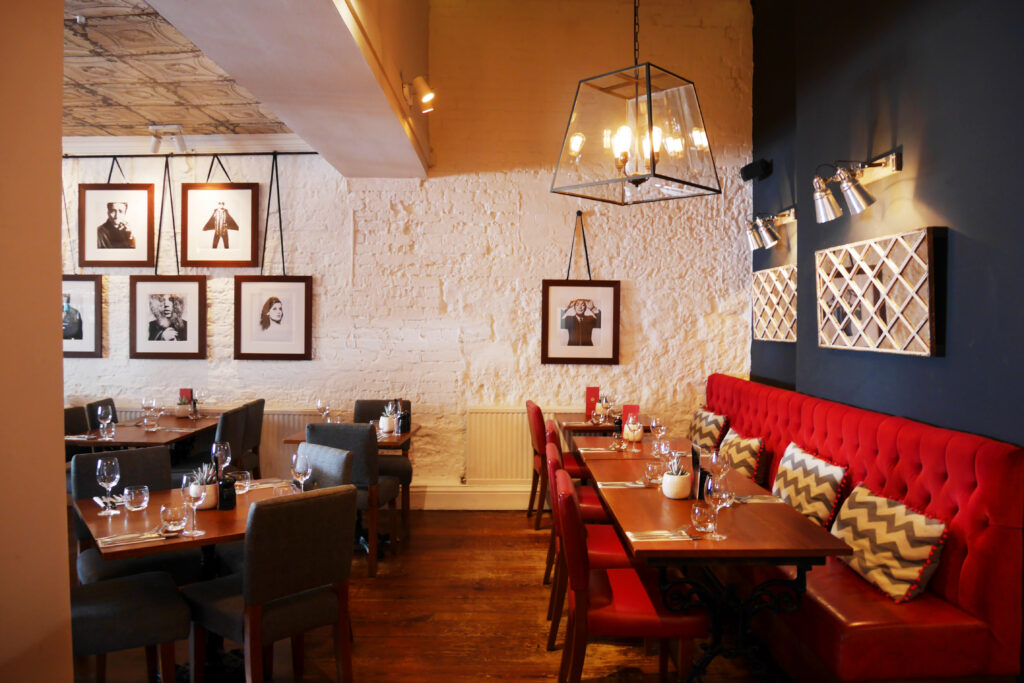 A cozy interior of the Rose pub in Warwick 
