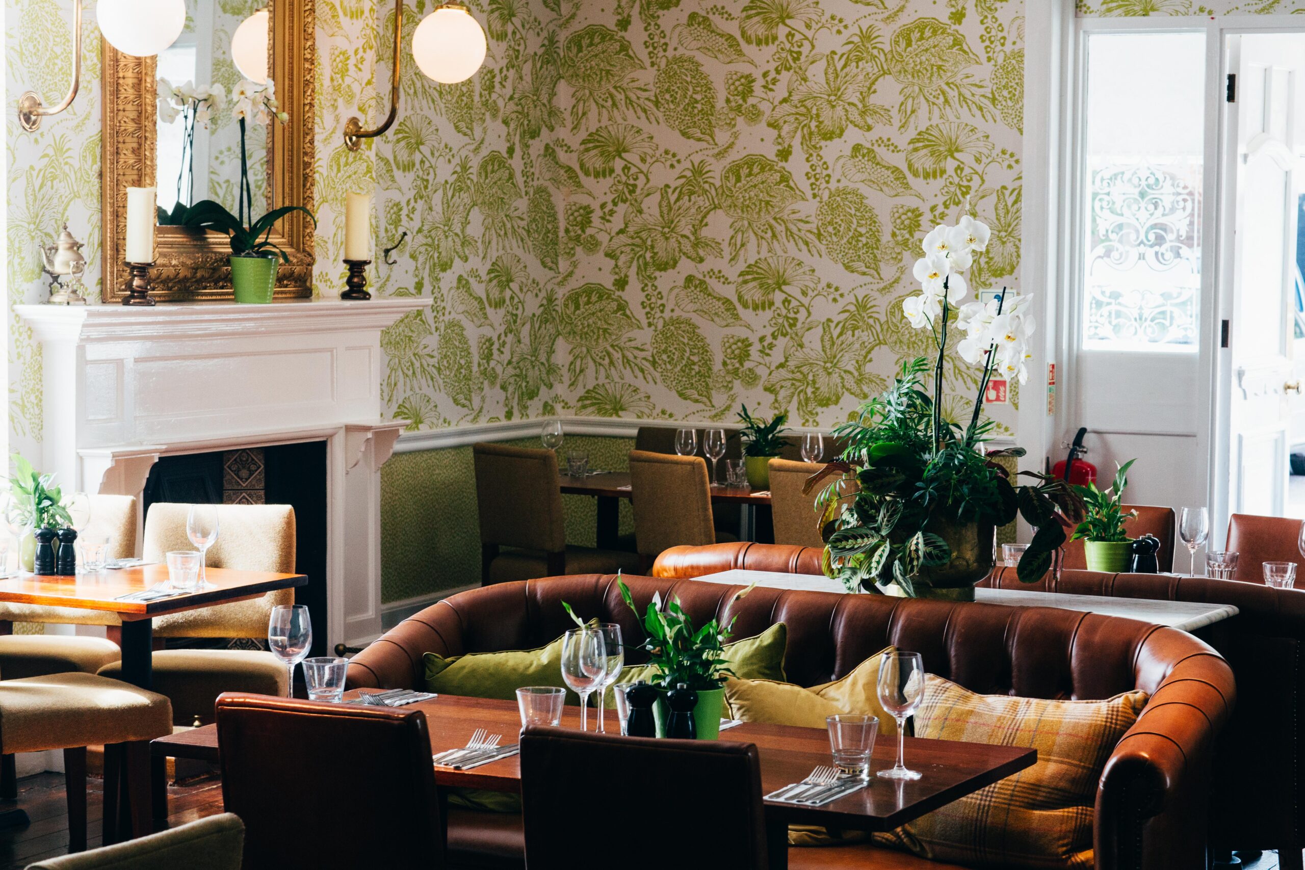Tables and chairs in the Embankment pub in Bedford